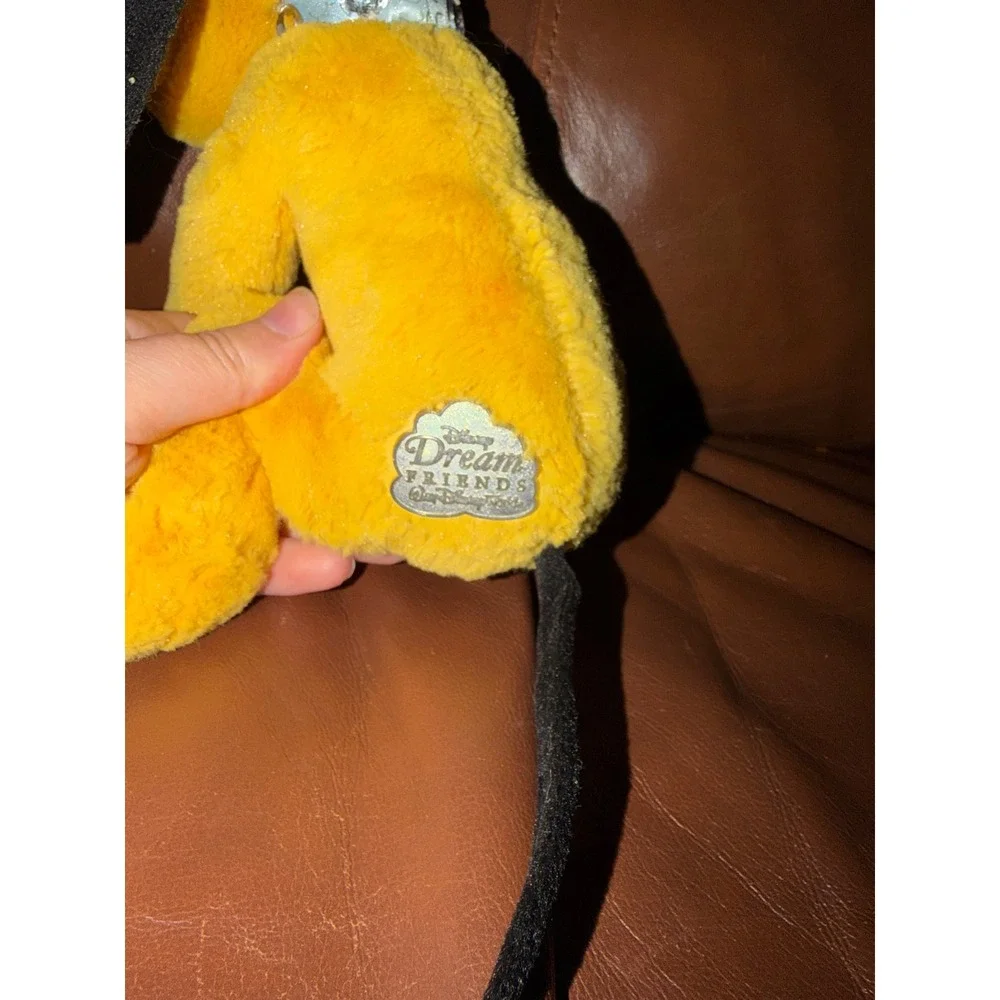 Disney Dream Friends Pluto Plush Walt Disney World Jeweled Collar Dog Tag Toy‎